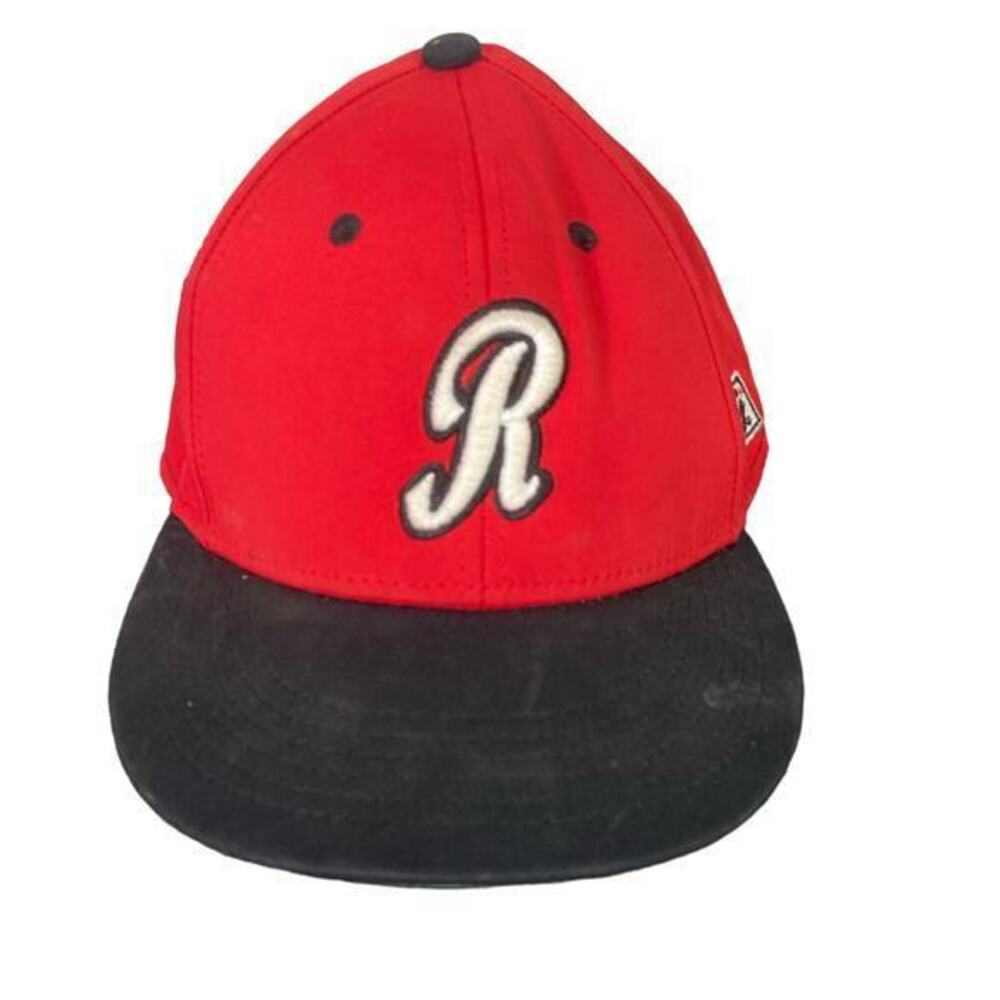 Rochester Red Wings The Game Stretch Fit Hat XS MiLB Baseball Red Black Cap